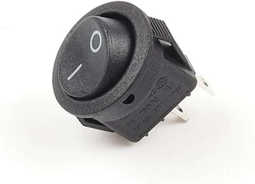 5-Pack KCD1-105 Small Diameter Round Boat Rocker Switch mini 2-pin ON-Off(2pin Red Black)