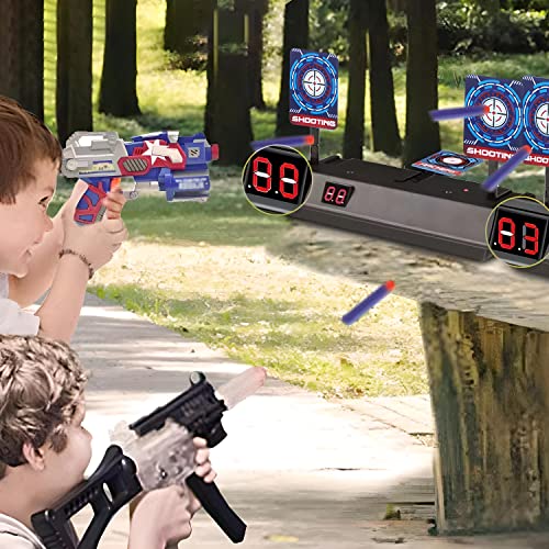 Retoo Zielscheibe für Nerf Pistole, Auto Reset Elektro-Schießscheiben, Zurücksetzen Digitale Ziele Spielzeug Zubehör für Nerf Alle Spielzeugblastersr Aufgerüstet Nerf Kompatibler Zielscheibe