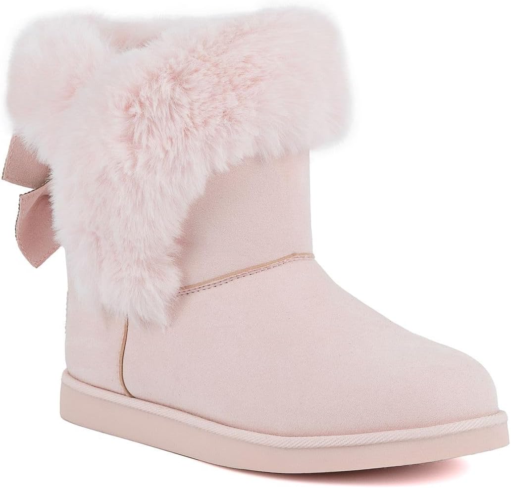Juicy Couture Women's Slip On Winter Snow Boots Warm & Insulated Fur Lining Comfortable Fashion Booties