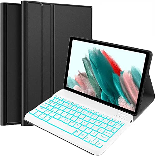 ERY Galaxy Tab A 10.1 2019 Funda con Teclado Retroiluminado SM-T510/T515/T517, 7 Colores Funda con Teclado Español Inalámbrico Desmontable Retroiluminado para Samsung Galaxy Tab A 10.1" 2019,Black1