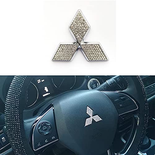 MAXMILO Car Interior Bling Accessories for Mitsubishi Lancer Evolution Outlander ASX Eclipse Cross Pajero Sport Steering Wheel Sign Logo 3D Rhinestone Decals Cover MAXMILO Car Interior Bling Accessories for Mitsubishi Lancer Evolution Outlander ASX Eclipse Cross Pajero Sport Steering Wheel Sign Logo 3D Rhinestone Decals Cover