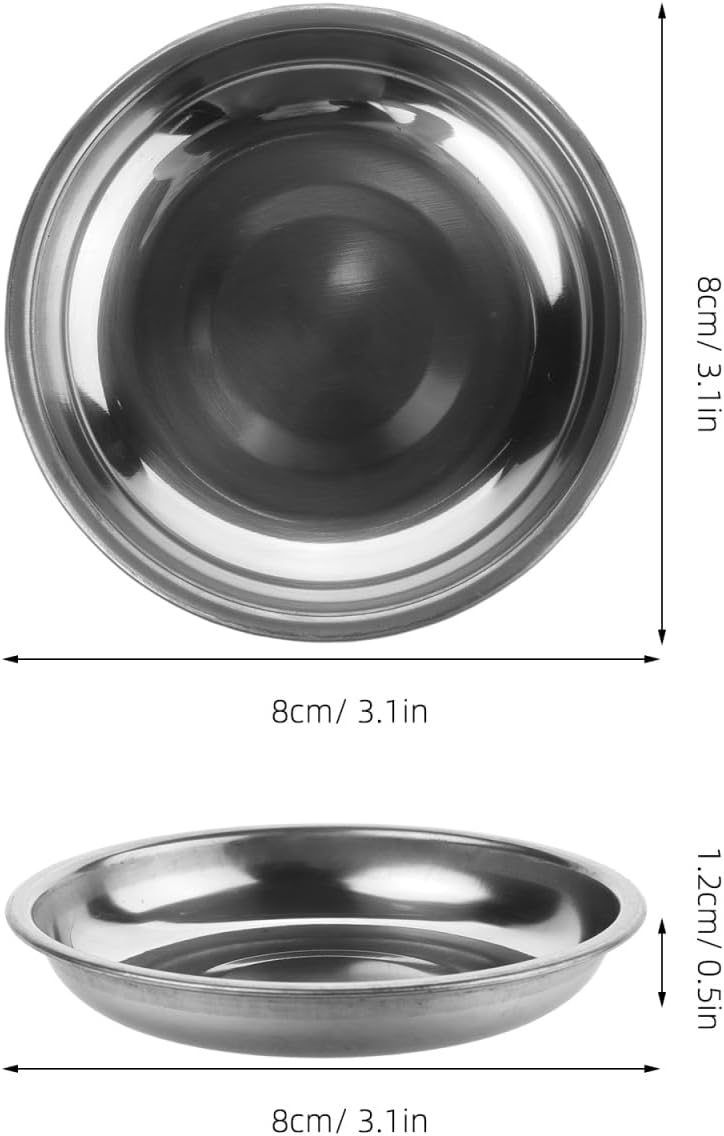Hemobllo Stainless Steel Round Plates,10pcs Dinner Plate Dish
