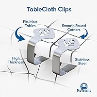 Vista 3 de 6 clips de mantel de picnic para mesas al aire libre, clip de mantel de acero inoxidable, se adapta a mesas de 1.9 pulgadas de grosor, abrazaderas