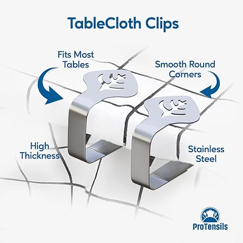 Miniatura 3 de 6 clips de mantel de picnic para mesas al aire libre, clip de mantel de acero inoxidable, se adapta a mesas de 1.9 pulgadas de grosor, abrazaderas
