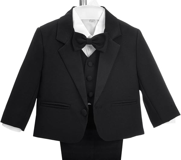 Lito Angels Costume Mariage Ceremonie Bebe Garcon, Ensemble 5 Pieces (Blazer, Gilet, Chemise, Noeud Papillon et Pantalon), Taille 3 Mois to 8 Ans - 5