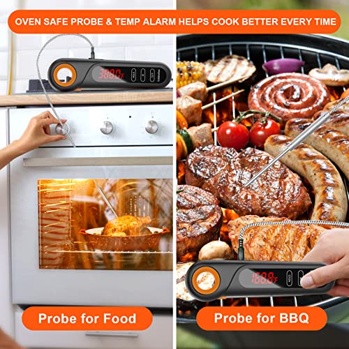 Goldensun Digital Meat Thermometer - Instant Read Meat Thermometer Waterproof With Dual Probe For Grill And Cooking Kitchen Candy Bbq Smoker Oil Fry Baking Liquids #TOP2