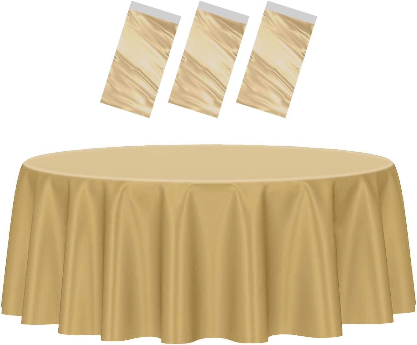 HEIPINIUYE 2 Pack Red Tablecloth Round 84 Inch Round Plastic Table Cloth Waterproof Disposable Round Table Cover for Party Birthday Camping Picnic Baby Shower Circle Tablecloth