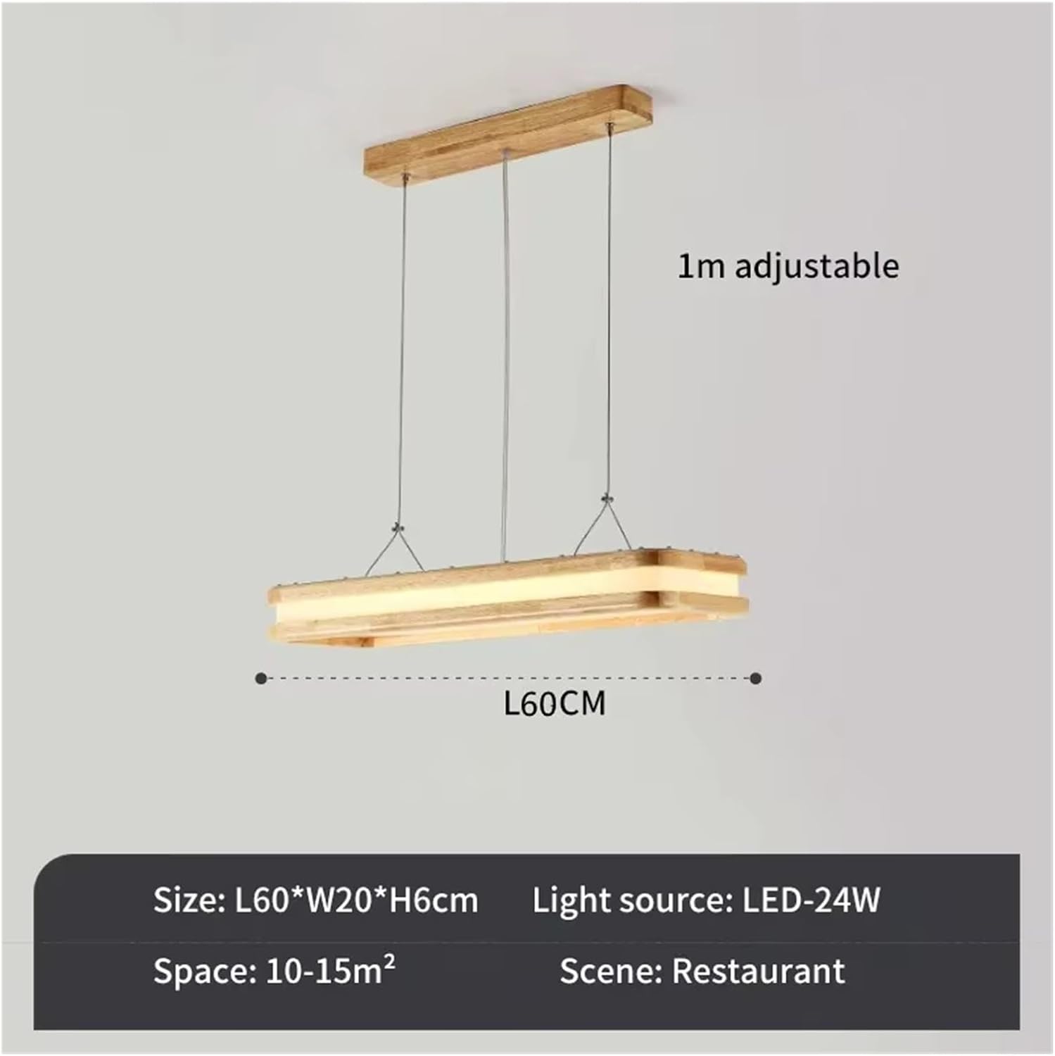 Wood Chandelier for Dining Table Living Room Kitchen Restaurant Loft LED Nordic Long Pendant Lamp,luminaire