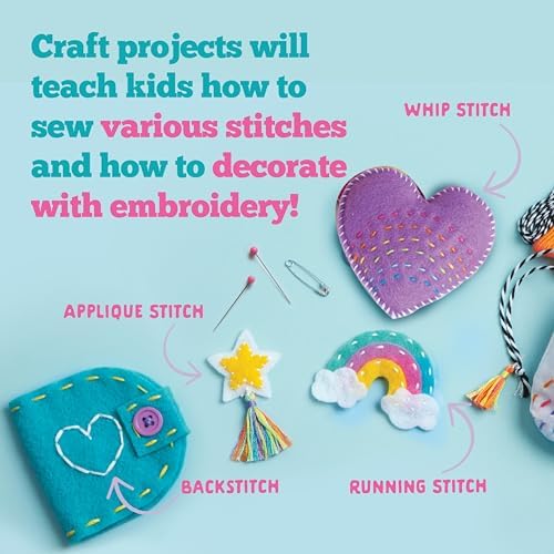 Craft-Tastic Let’s Learn to Sew – Mini Sewing Kit, Arts and Crafts, Art Supplies, Embroidery Kit for Beginners, Includes Sewing Supplies, Easy-to-Follow Instructions, Arts & Crafts, Ages 7+ - 3
