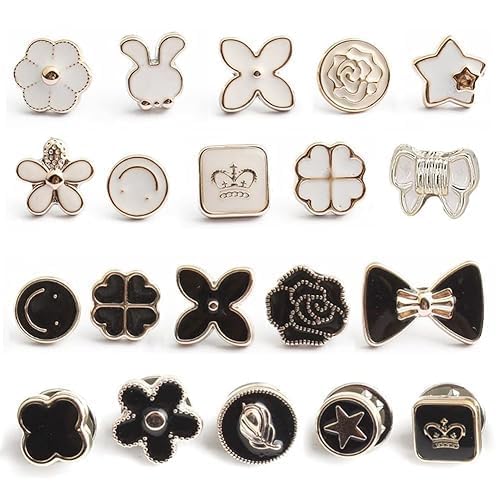 20 Pcs Brooch Pins Women Shirt Brooch Pearl No Sew Button Pins Instant Button Jeans Safety Pin Modesty Pins Pearl Brooch Buttons for DIY Clothing Dress-image-26