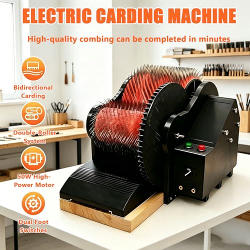 Cardadora de lana eléctrica de tambor para fieltro y mezclas de color 3