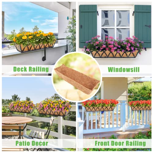 Y&M 30\" Coco Liner for Window Box Deck Basket Planter Trough Coconut Fiber Liners 2pcs Trough Coco Liner Pre-Formed Replacement - Thumbnail 4