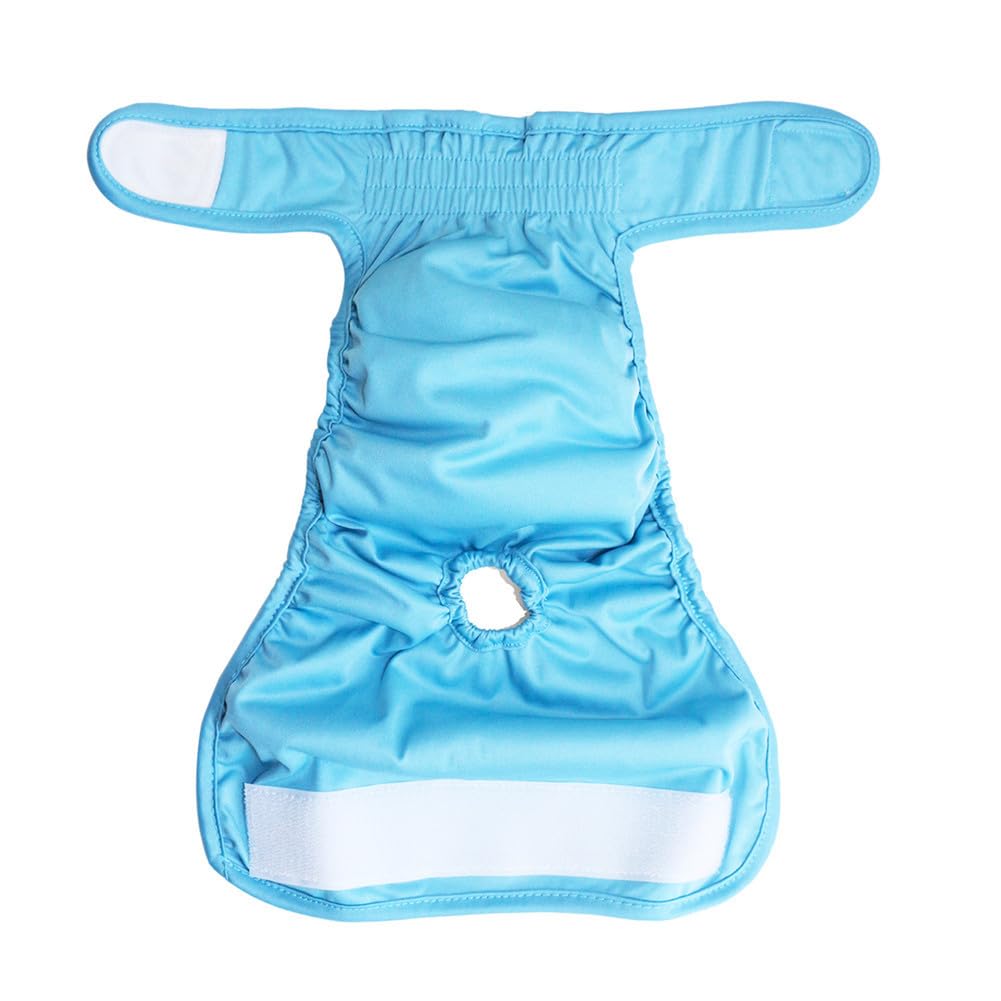Treer Dog Nappies Female Breathable Soft Absorbent Pet Diapers Comfortable Puppy Sanitary Pants Durable Washable Period Pants for Pet Incontinence/Long Travels (M,blue)