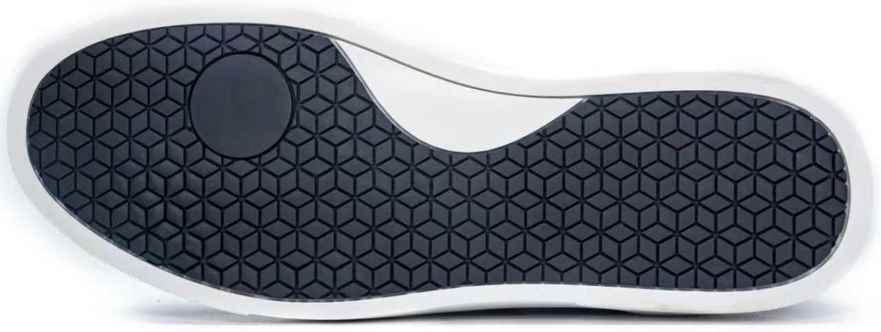 Men's Casual Sneakers, Black PU Leather, White TPR Sole