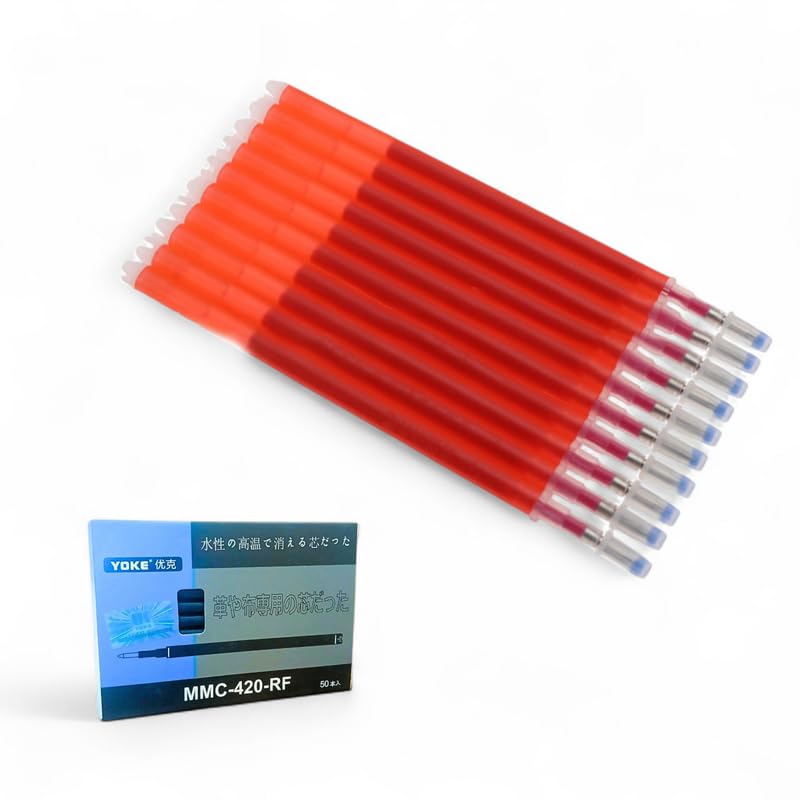 Heat Erasable Red (Pack of 10) Fabric Pen Refills for Tailoring, Sewing & Embroidery | Thermal Ink for Cloth Marking | Compatible with MMC-420 Pens-image-38