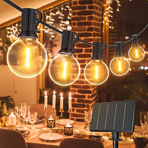 GLUROO Guirnaldas Luces Exterior Solar 24M, Guirnaldas Luminosas de Exterior Regulable con 4 modos de iluminación,40+2Bombillas Cadena Luces Impermeable para Navidad,Partido,Jardín Cover