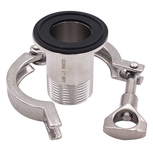 Image of DERNORD 2 Pcs Sanitary Male Threaded Ferrule Pipe Fittings + SUS304 Tri-clamp (Tri-clover Clamp) + FKM Gasket (Male Threaded Pipe Size:1 Inch DN25)