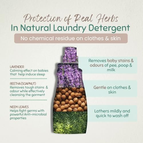 Image of Indimums Baby Detergent Liquid Refill 1 Litre | Reetha-Powered, Not SLS | No Chemical Residue on Baby's Skin | Anti-Bacterial, Hypoallergenic | Natural Laundry Wash For Clothes, Nappies, Diapers etc