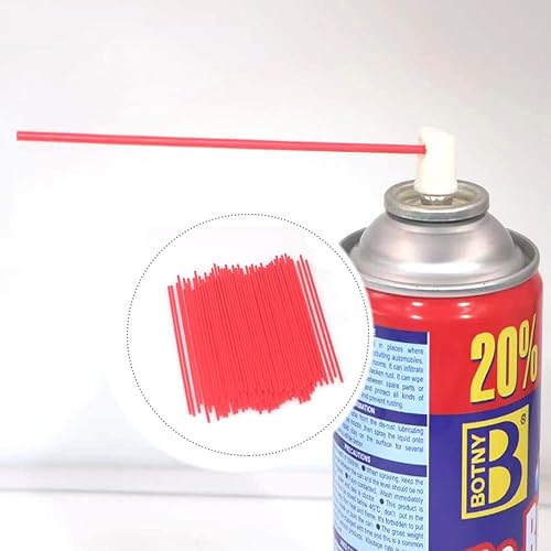 Miniatura 5 de Pajitas de lata, popote de extensión de lata de aerosol de repuesto, popotes de extensión de plástico rojo, 5 pulgadas (paquete de 50)
