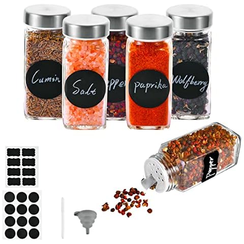 Juego de tarros para especias Miorkly con tapa de acero inoxidable y accesorios Cover