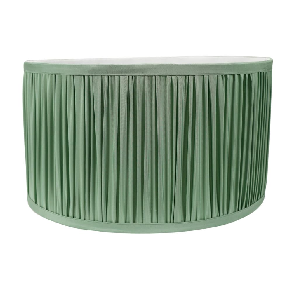 Valuelights Unisex Pale Green Jess Fabric Ruched Pleated Ceiling Floor Table Large Lamp Shade With Led Bulb In
