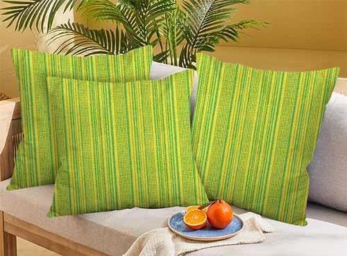Image of NISSI Cotton Plain Cushion Covers, 16x16 inches, Set of 3, (3, Green, 16x16 inches)