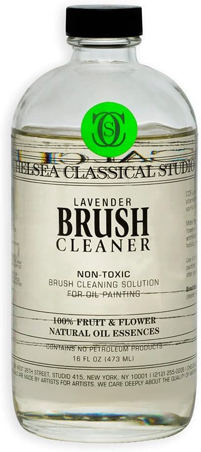 Chelsea Classic Studio lavender Brush Cleaner, 16 ounce glass jar (88236)