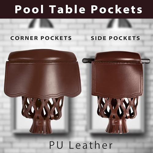 image for Collapsar Pool Table Pockets,Leatherette Billiard Pockets Set of 6,Rep