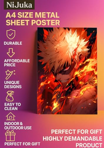 Image of NIJUKA Anime Printed A4 Size Metal sheet Poster For Home And Room Decoration | For Anime Art Fans Boys And Girls (Kanchan All time Anger)