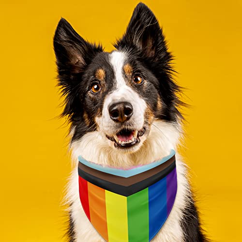 Whaline Rainbow Dog Bandanas Love Is Love Pride Triangle Bibs Rainbow Dog Scarf Reversible Double-Sided Pet Neckerchief For Small Medium Large Pet Cat Dog Pride Day Costume Accessories, 4 Pack #TOP4