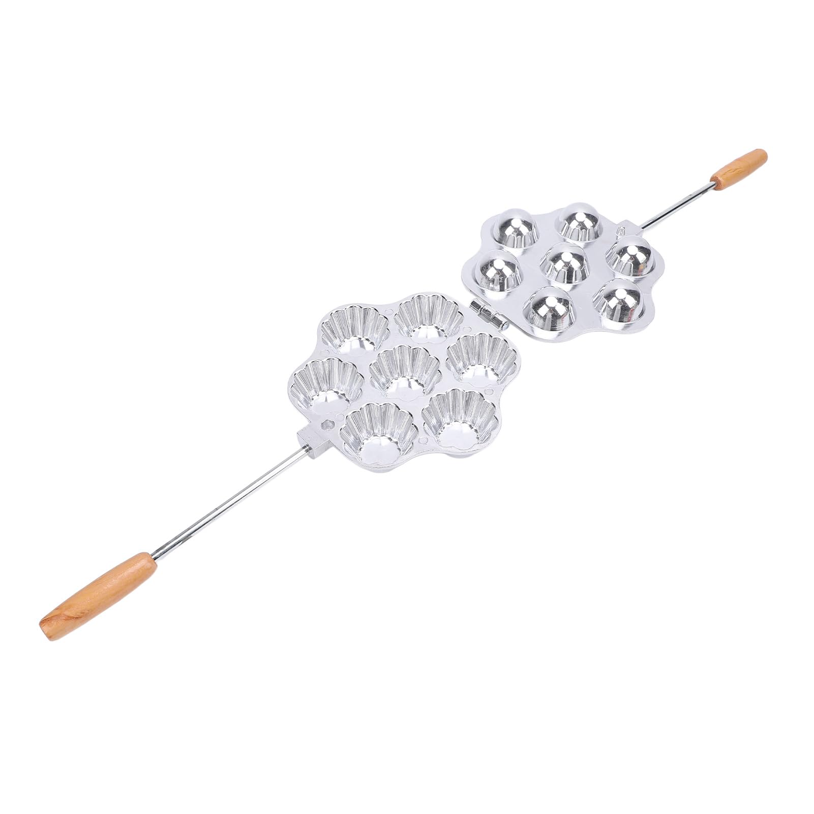 Forma do Mini Tart 7 Otworów, Patelnia Aluminiowa z drewnianą