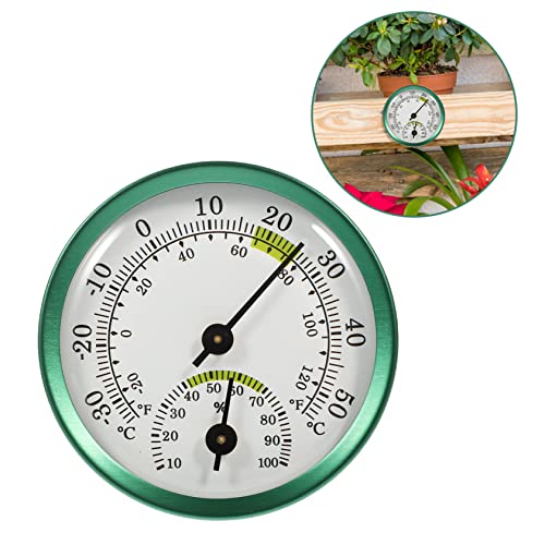 TOVINANNA 4 Stück Thermometer hängender Feuchtigkeitsmesser Barometer dekorativ für drinnen Wetter Hygrometer Außentemperaturanzeige Sauna-Feuchtigkeitsmesser draussen Indikator Aluminium – Bild 3