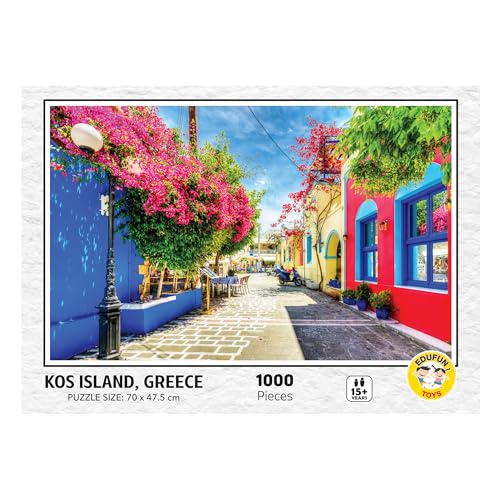 Image of 1000 Piece Jigsaw Puzzle | Kos Island Greece Challenging Scenic Puzzle | Brain Booster and Stress Relief Game, Gift for Puzzle Lovers | for Adults & Teens