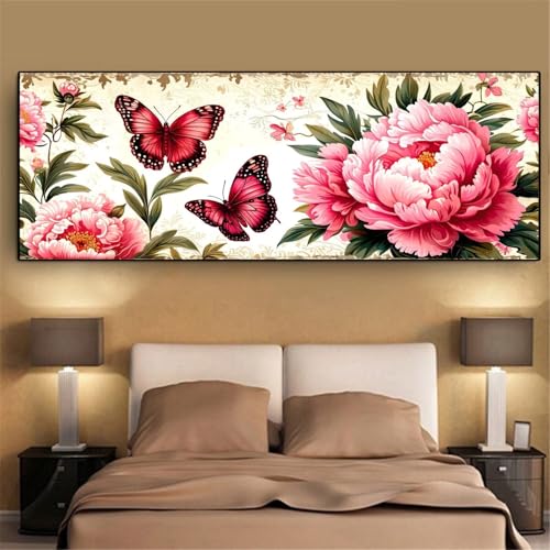Broderie diamant Papillon Fleur 70x200cm grand format de prestige - 2
