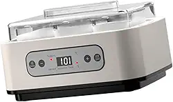 Iogurteira automática com 6 potes de vidro, multifuncional e fácil de usar, ideal para preparar natto em casa.