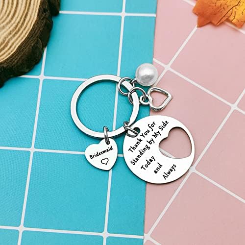 Bridesmaid Gift from Bride Thank You Gift for Maid of Honor Proposal Gifts Appreciation Keyring Wedding Jewelry for Bridesmaids Bridal Party Bachelorette Party Gift for Besties Best Friends Sister
