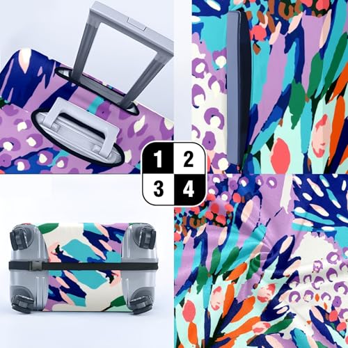 Travel Luggage Cover Suitcase Protector Scratch-Resistant Fit Not Included Suitcase Abstract Pattern L-26-28in4