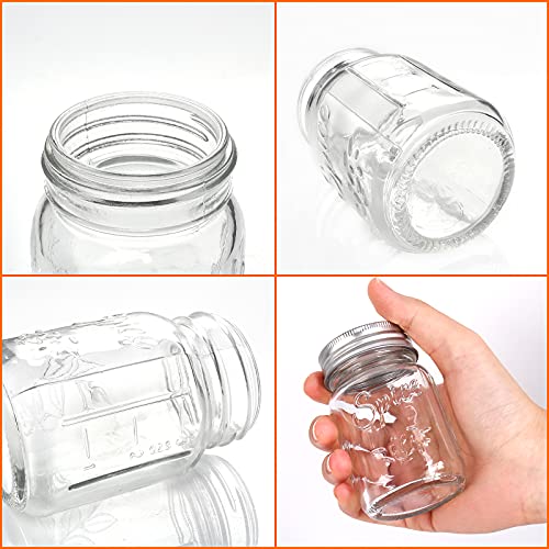 Cyclemore 15 Pack 4Oz Glass Mason Spice Jars, Round Spice Containers With Silver Metal Caps And Pour/Sift Shaker Lids-40Pcs Labels,1Pcs Silicone Collapsible Funnel,1Pcs Brush And 1Pcs Pen Included #TOP2