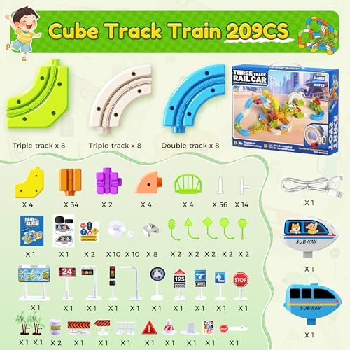 Vantigreen Electric Train Set for Kids, 209PCS Flexible Race Track Set Toy by Vantigreen - Used condition - Image 6