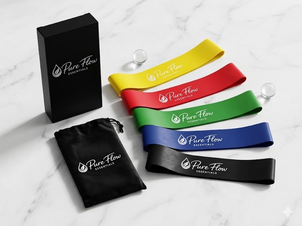 PFE Premium Resistance Bands Set (5-Piece) with Branded Travel Bag & Gift Box – Heavy Duty Exercise Bands for Home Workout, Fitness, Strength Training & Physical Therapy