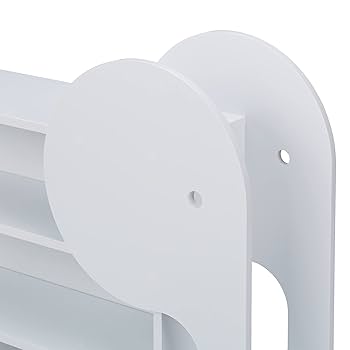 Scaffale Portagiochi A Forma Di Casa - 4 Scomparti, Bianco Grigio, Per Cameretta - Foto 4