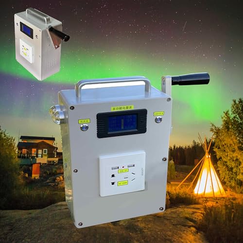 WHYYDSS Generador Manual de Emergencia de 30/150/500 W, generador de energía de Emergencia, generador de Emergencia para Exteriores, para emergencias por Huracanes, campamentos al Aire Libre,500W