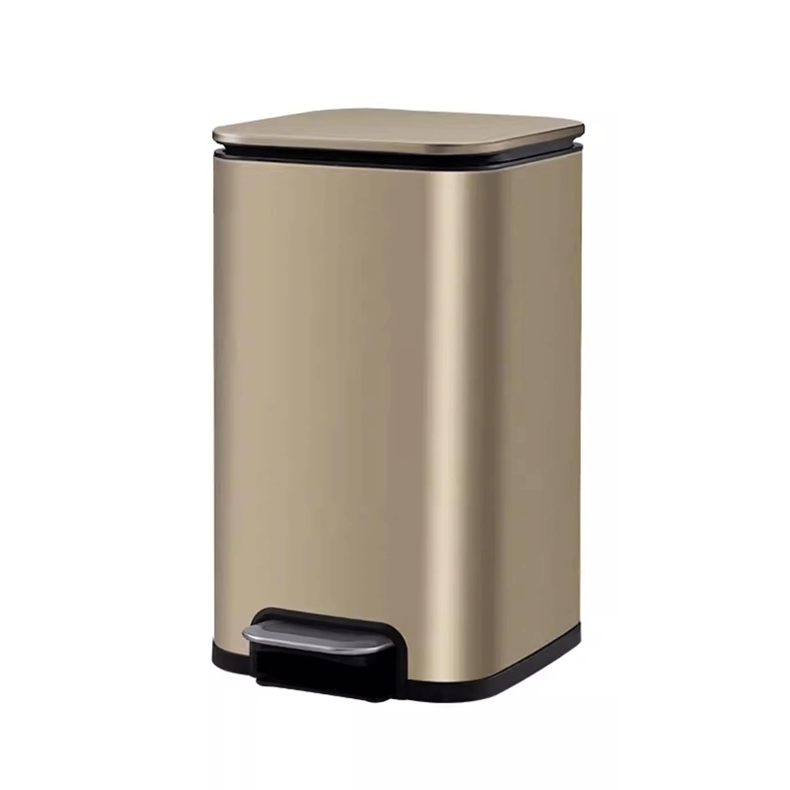 Kitchen Trash Can Kitchen Trash Can Household Stainless Steel Living Room Toilet Bathroom Office Pedal Type with Lid Large Large Capacity Garbage Can (Gold 13L)
