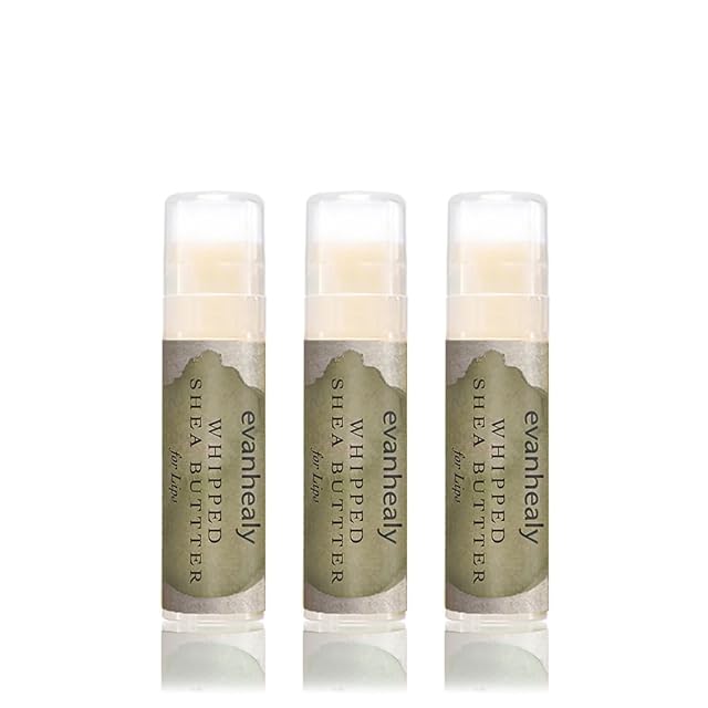 evanhealy Whipped Shea Butter for Lips 3 Pack Organic Red Raspberry Seed Oil Beeswax Argan Oil Moisturizing Lip