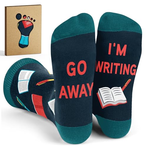 Creative Gifts for Writers - Unique Writer Socks for Men & Women Perfect Ideal Gift For Birthday & Christmas for Authors Ideal Author Gifts for both Men and Women