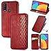 DAMONDY for Jitterbug Smart 3 Case,Lively Smart Wallet Case, Folio Flip Magnetic PU Leather Cover with Kickstand and Credit Slots for Jitterbug Smart 3 -Red