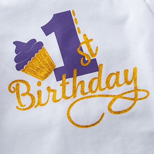 Magic Park Baby Girl's 1St Birthday Outfits Infant Princess Birthday Skirt Sets Girl For Romper Mesh Dress(Purple 6-12 Months) #TOP4