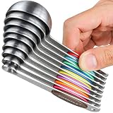 Measuring Spoons Set Stainless Steel Magnetic Measuring Spoons Set of 9 Heavy Duty Metal Stackable T