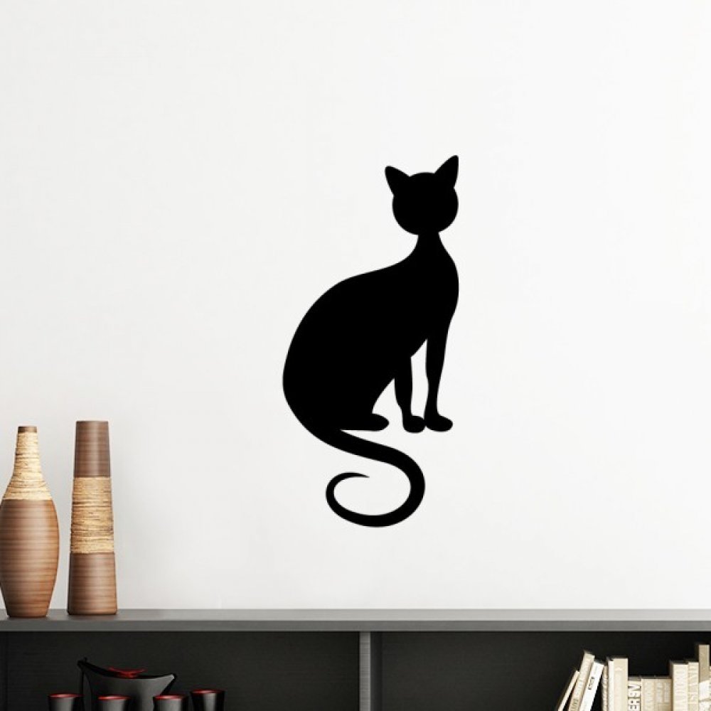 Sticker chat noir amovible pour créer une ambiance cosy en chambre