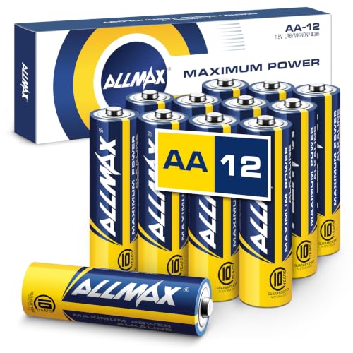 Image of Allmax AA Maximum Power Alkaline Batteries (12 Count) - 1.5V